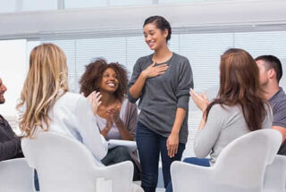 woman shares in non 12 step rehab group