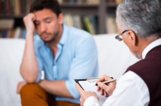 Man Receiving Counseling for Substance Abuse
