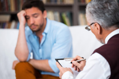 Man Receiving Counseling for Substance Abuse